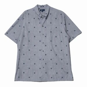 Reyn Spooner  Classic 100% Cotton Gray Graphic Short Sleeve Shirt Mens XL